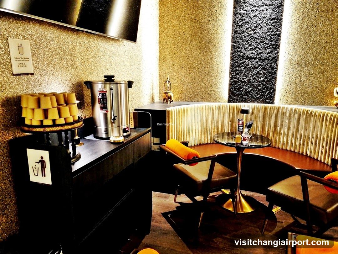 Interior Beverage Station and Seating Area