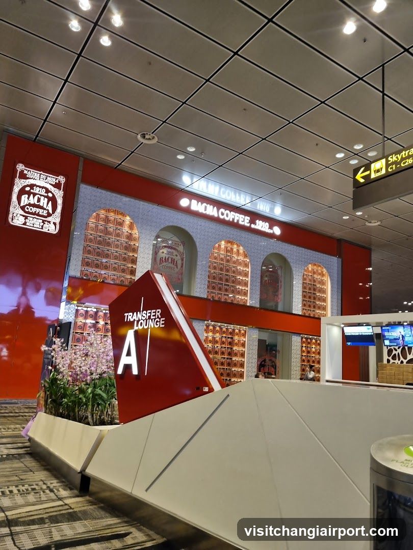 Airport Transfer Lounge A with Bacchus Coffee Storefront