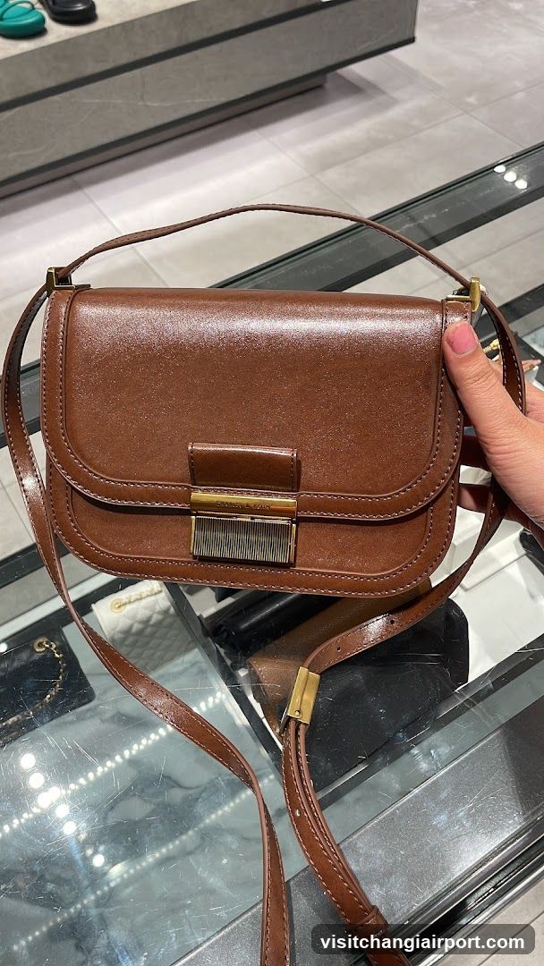 Brown Leather Handbag in Store Display