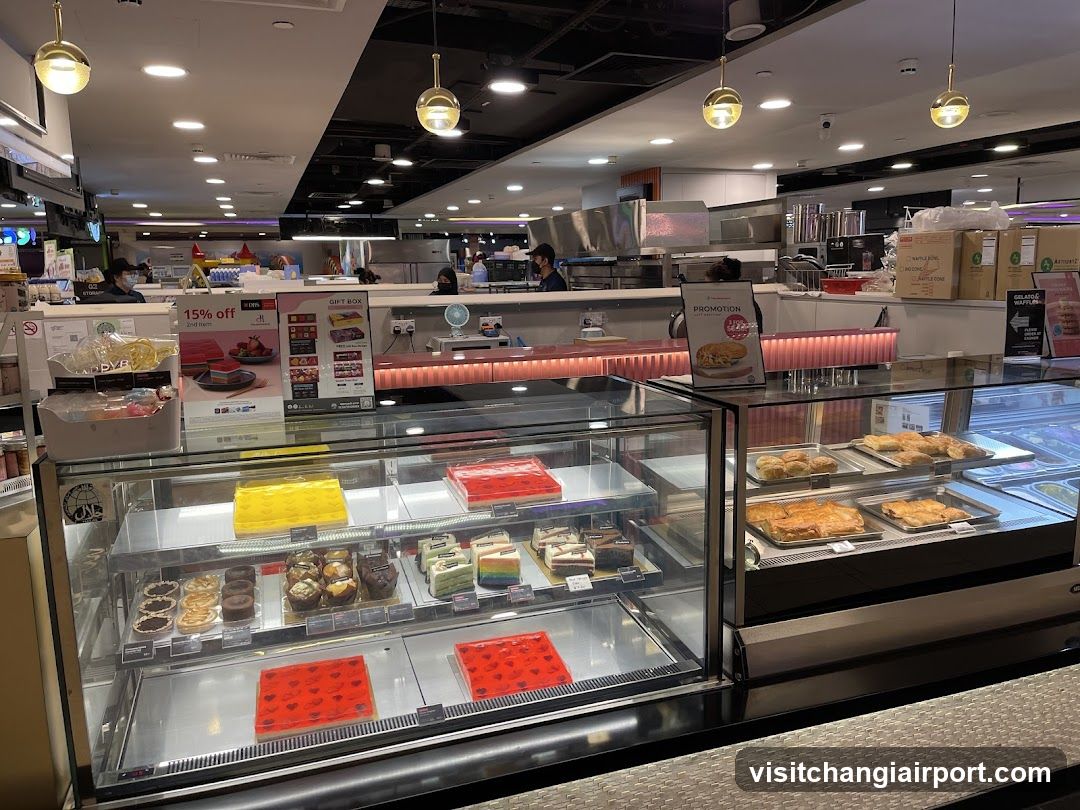 Dessert Display Case in Food Court