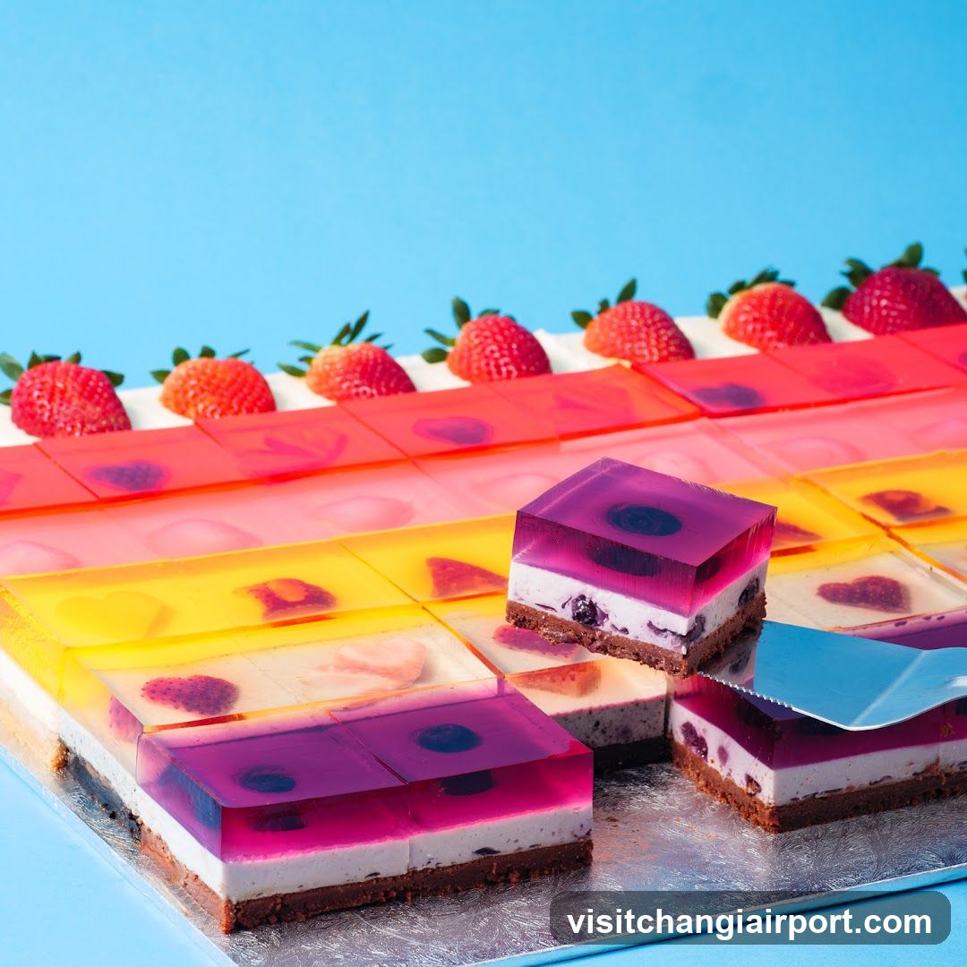 Rainbow Jello Dessert Cake