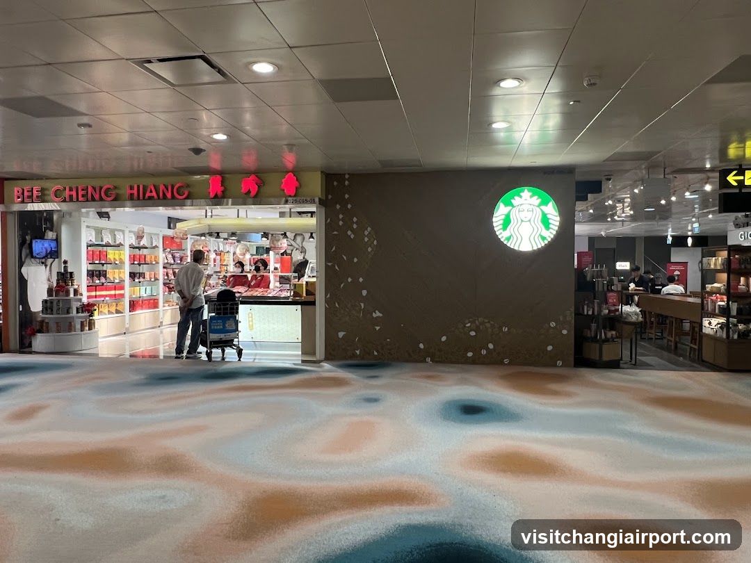 Starbucks and Bee Cheng Hiang Storefronts