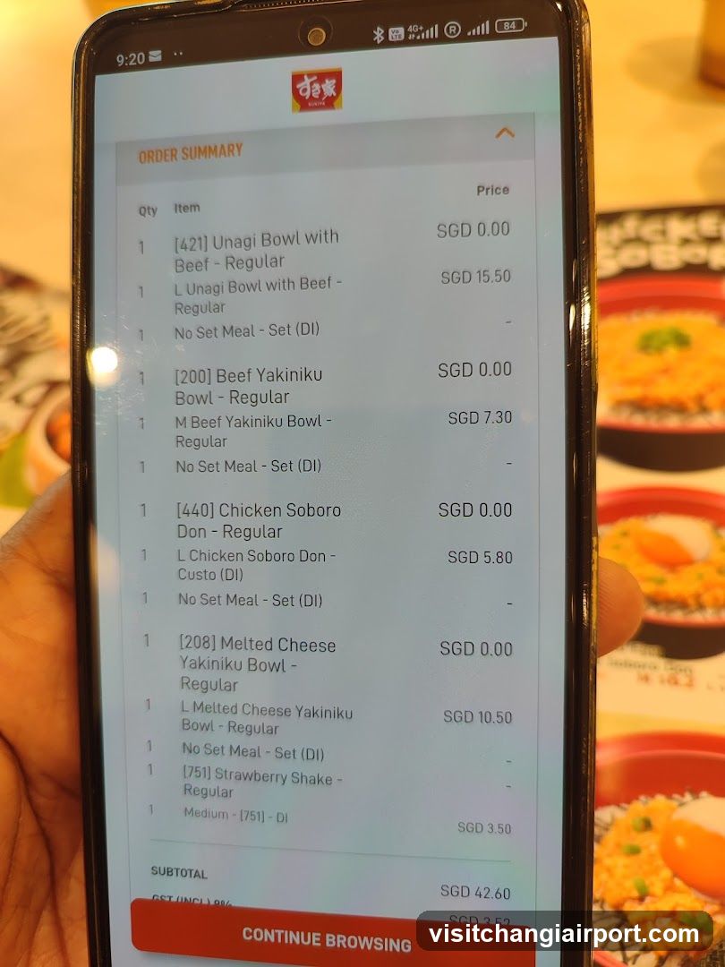 Mobile Order Summary Screen