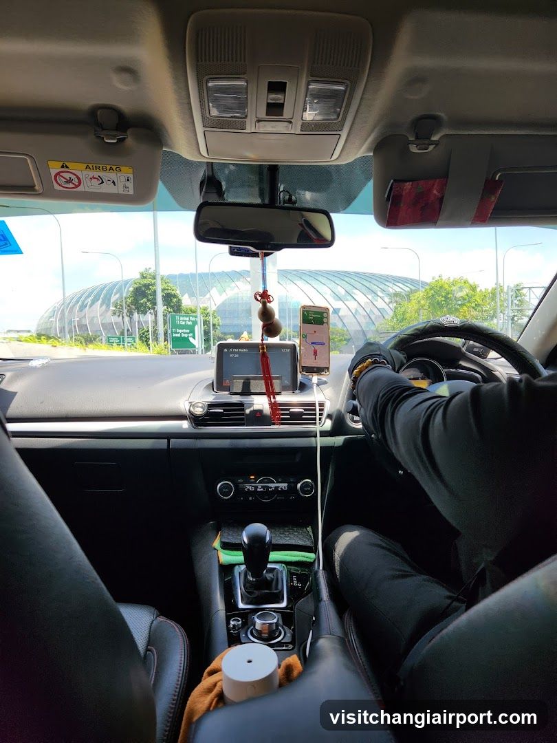 Car Interior View with Navigation
