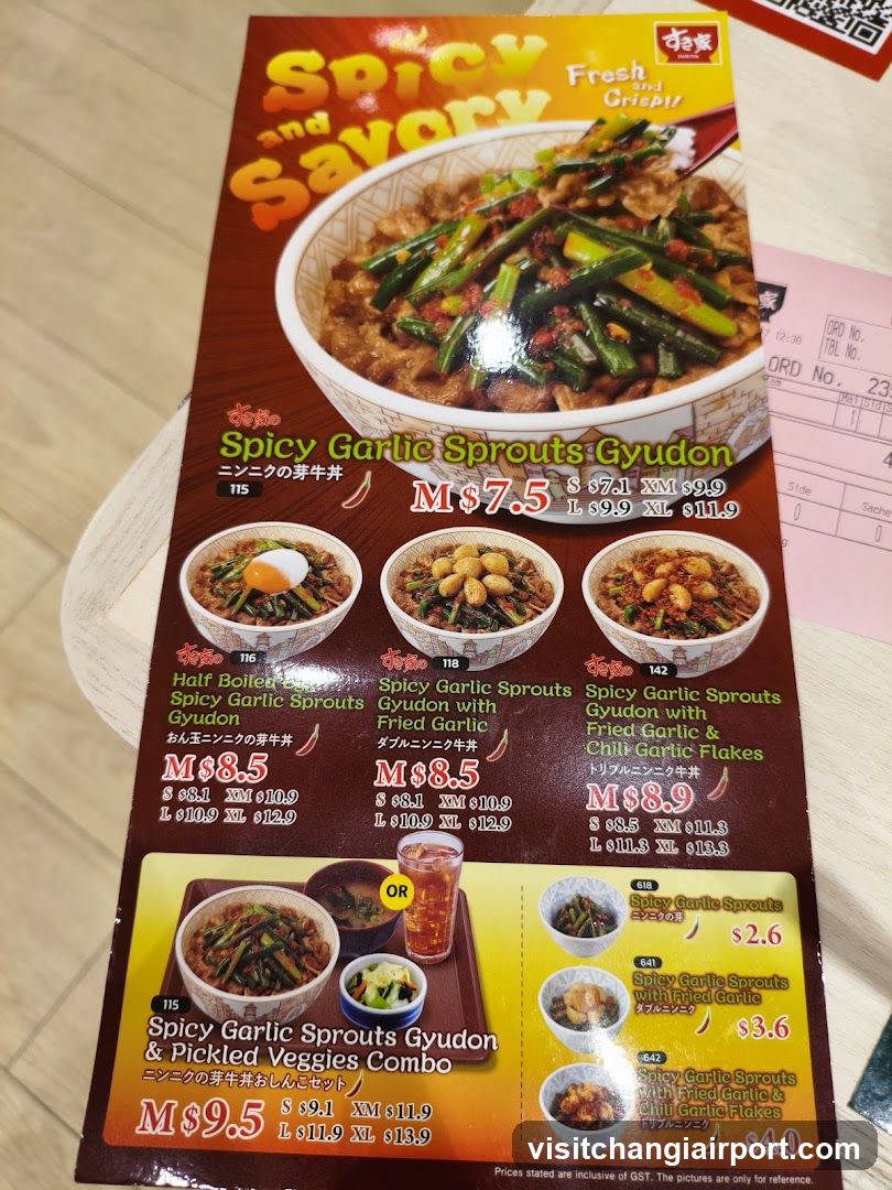 Spicy Garlic Sprouts Gyudon Menu
