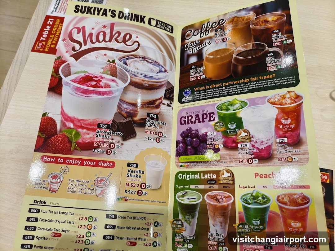 Sukiya's Drink Menu