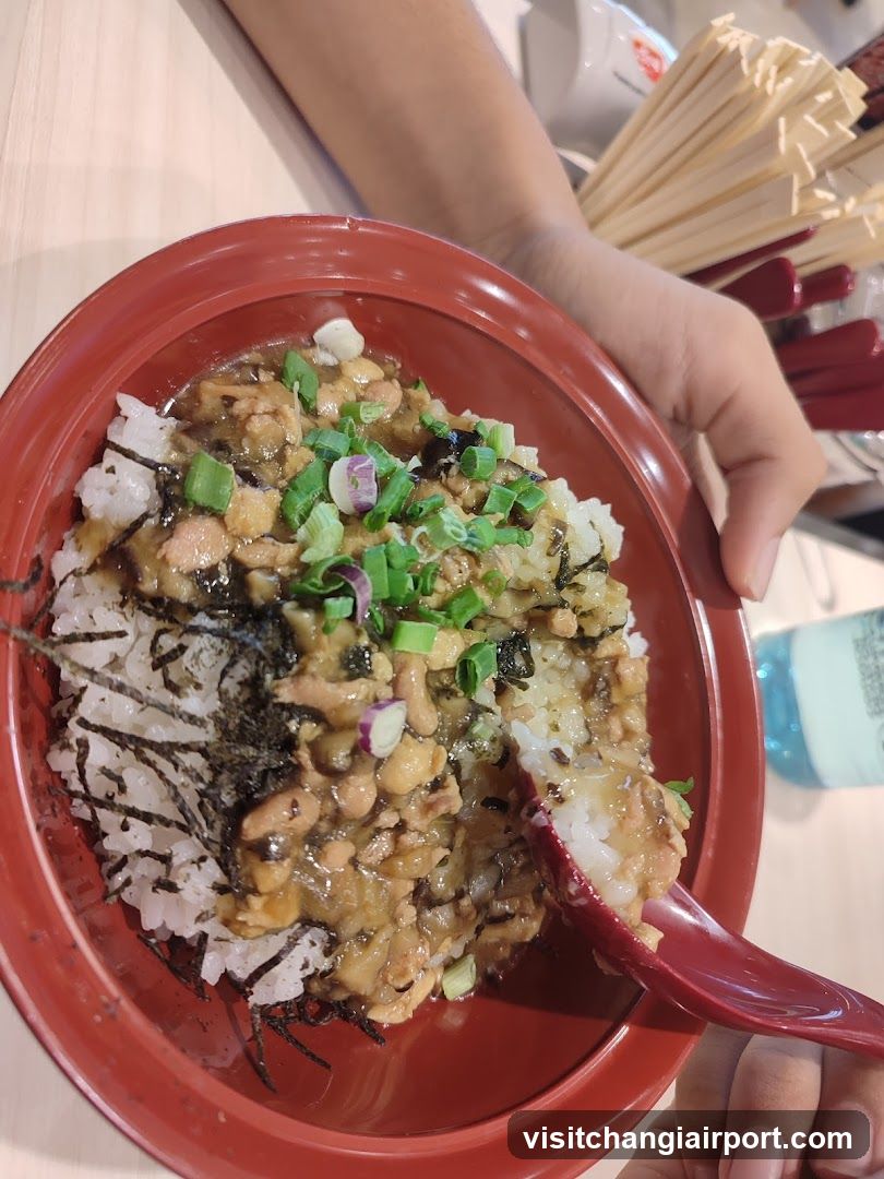 Bowl of Rice with Tofu and Scallions