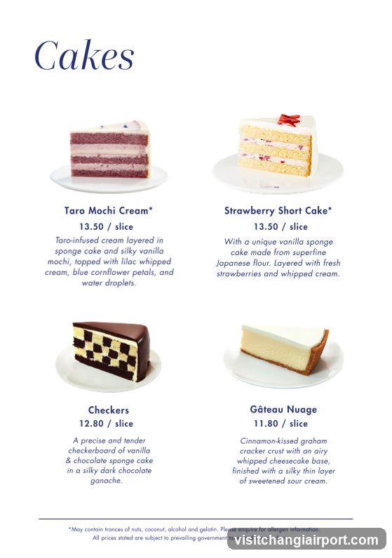 Cakes Menu Page