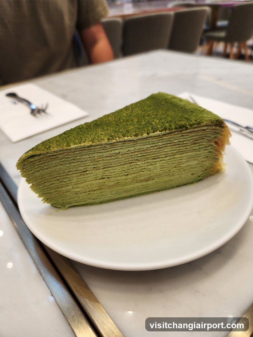 Matcha Crepe Cake Slice