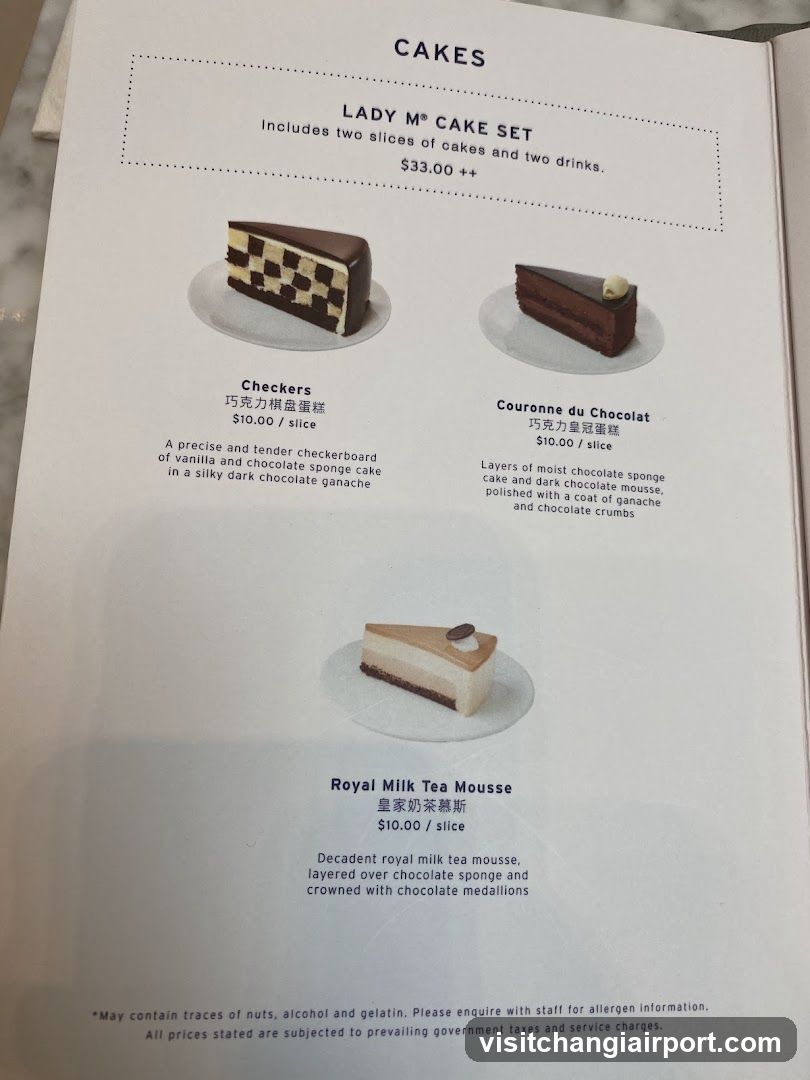 Cakes Menu Page