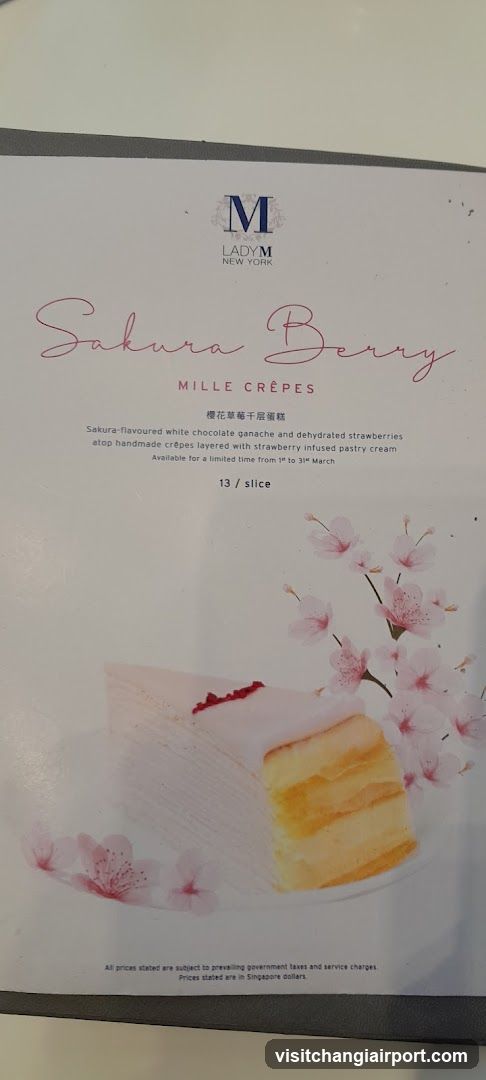 Sakura Berry Mille Crêpes Menu Card