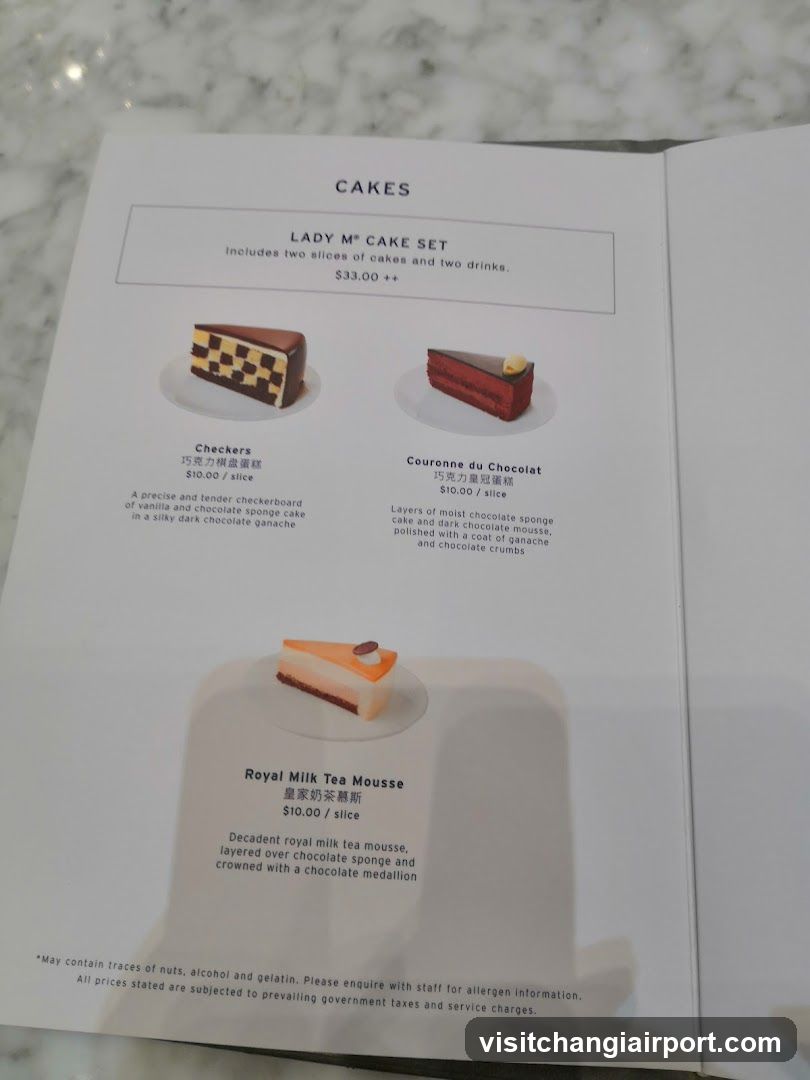 Cakes Menu Page