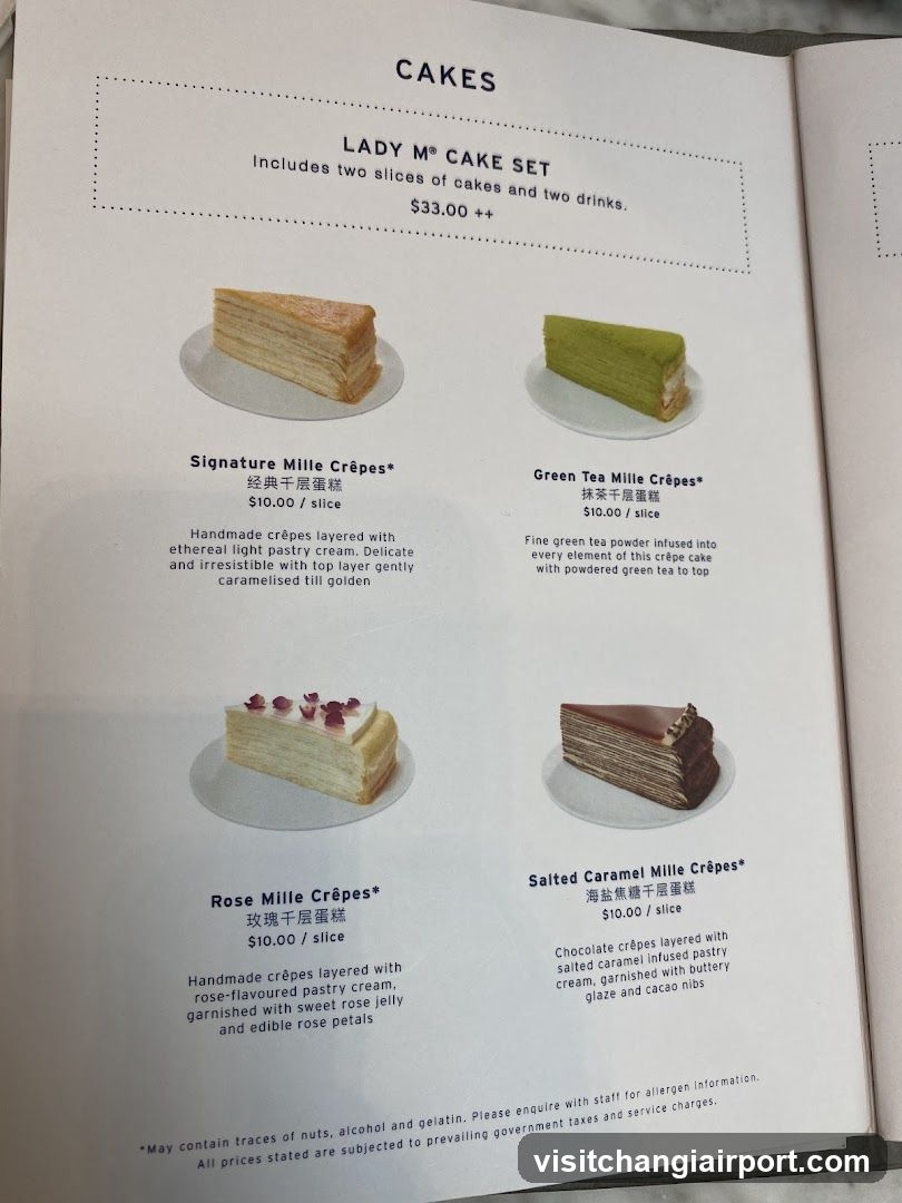 Cakes Menu Page