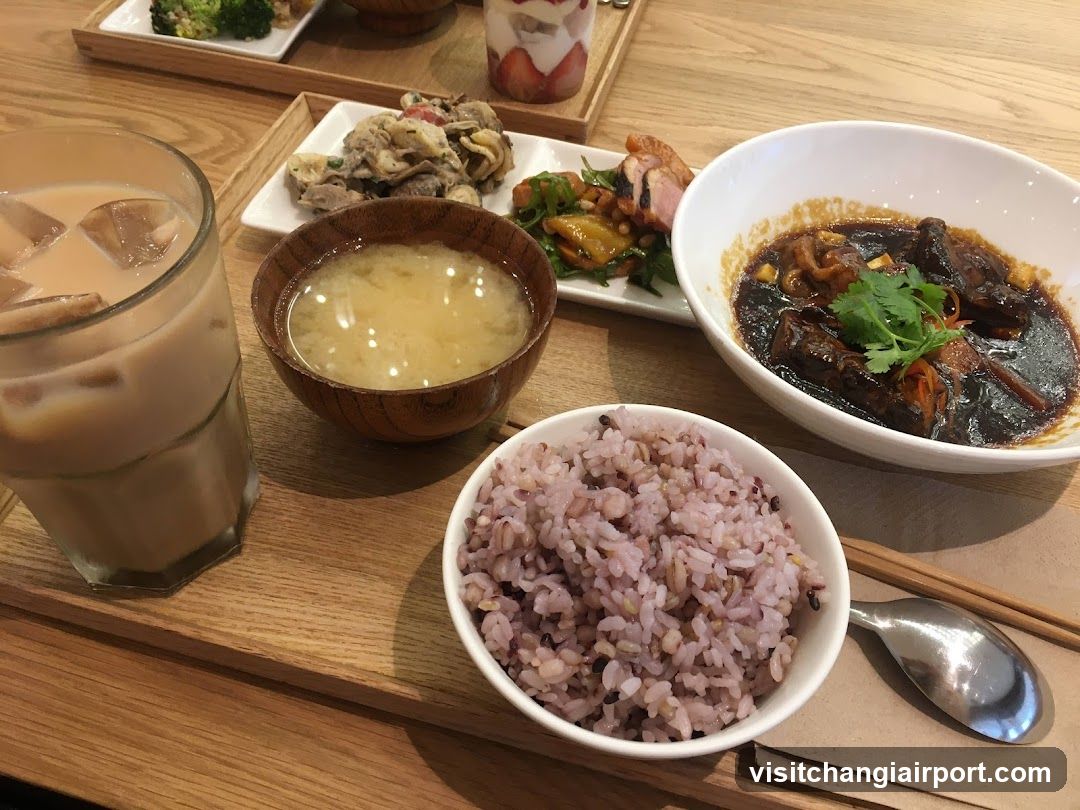 Meal Spread on Wooden Tray