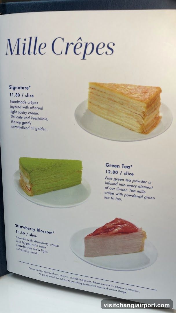Mille Crêpes Menu Page