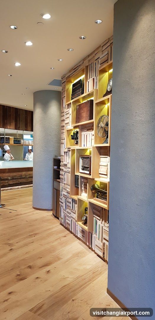 Interior with bookshelf display