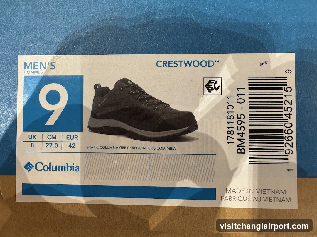 Columbia Crestwood Shoe Label
