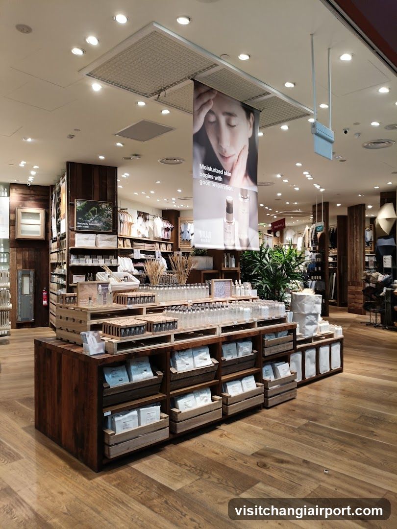 Interior of a retail store with product displays