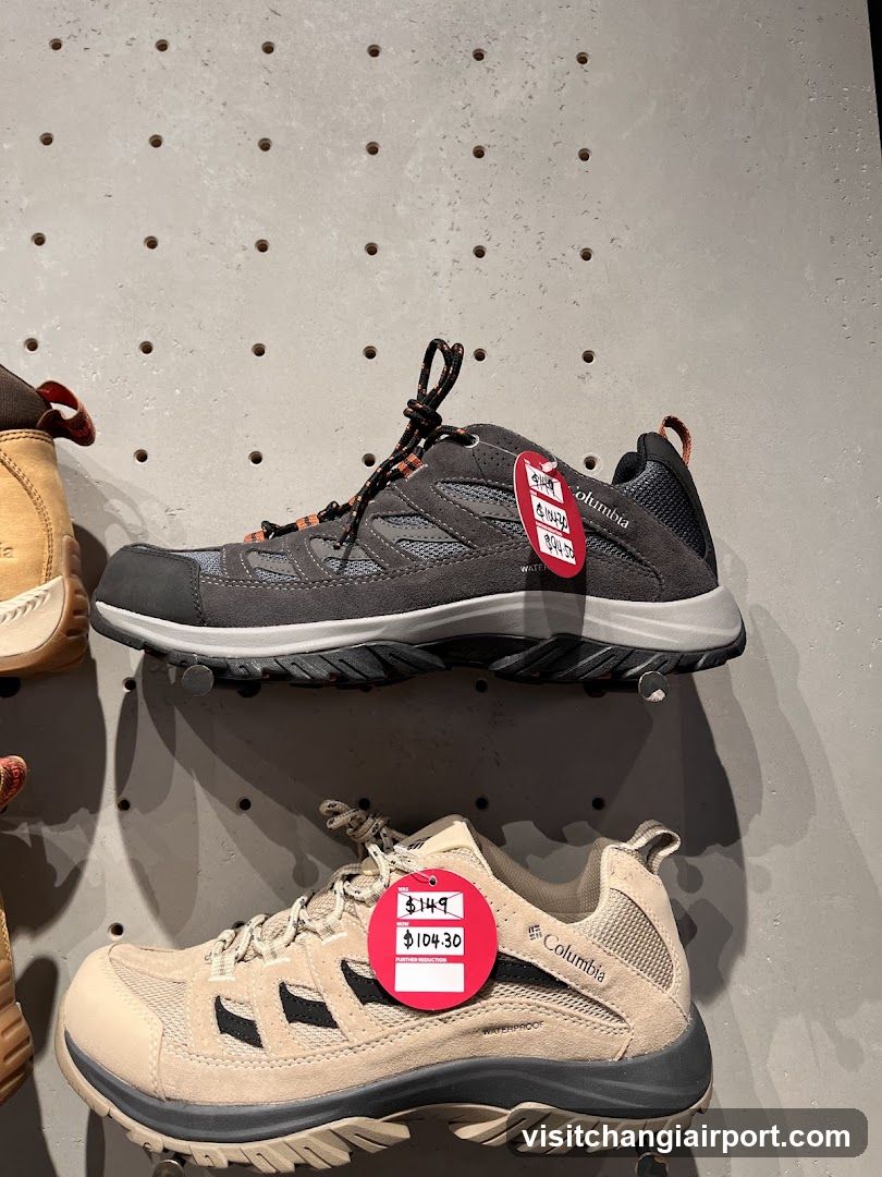 Columbia Hiking Shoes Display
