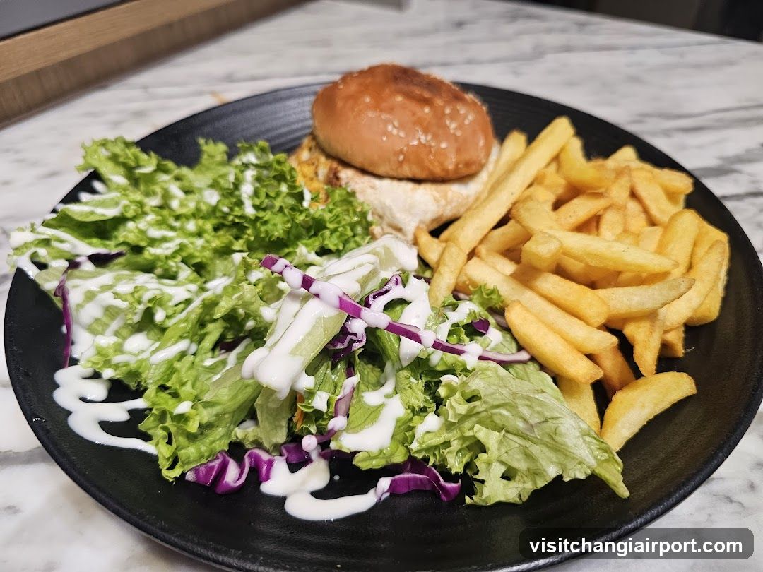 Burger and Fries with Salad