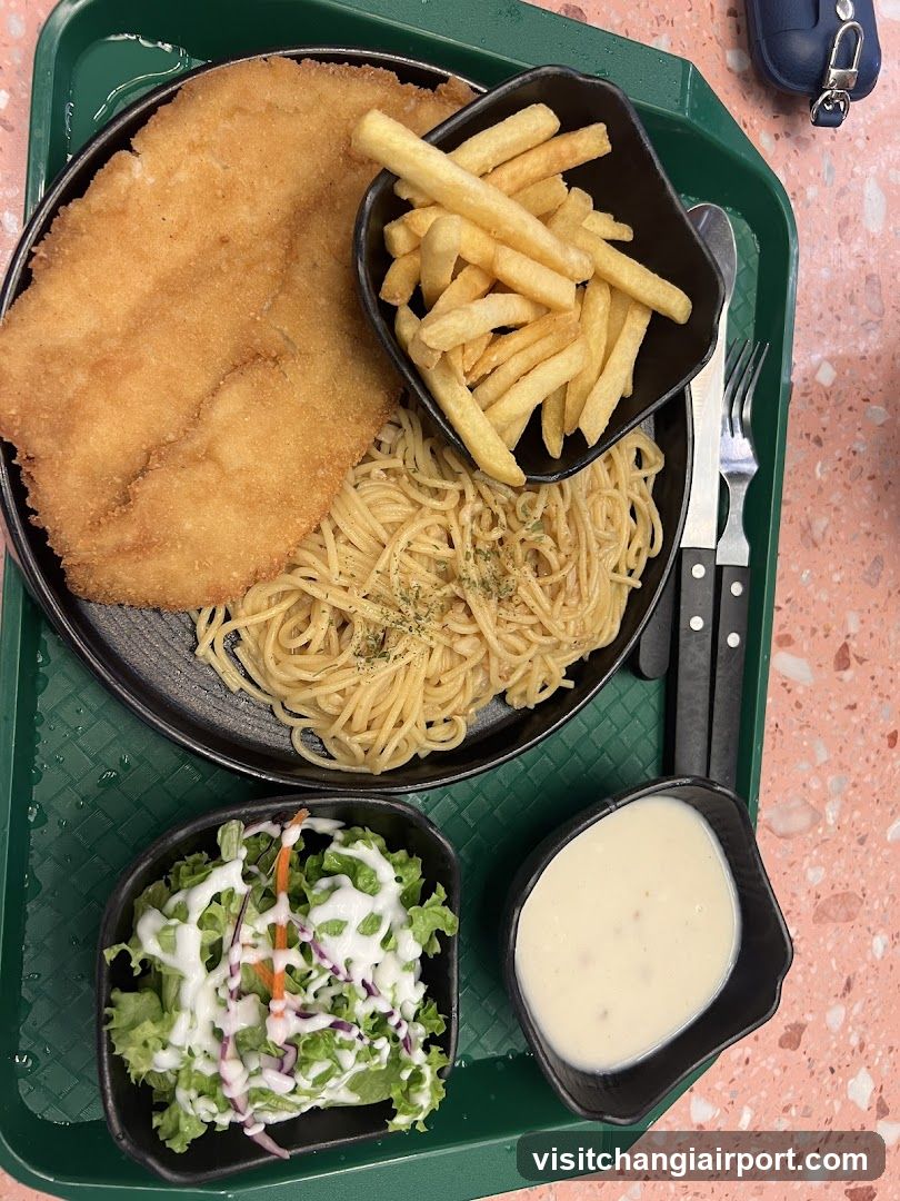 Burger and Pasta Meal