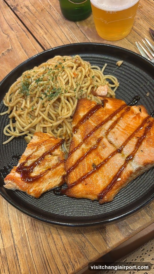 Grilled Salmon with Pasta