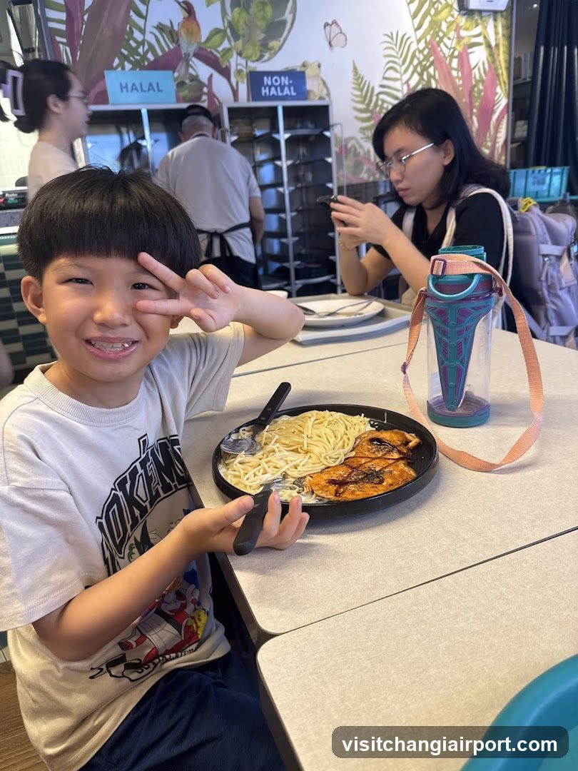 Child eating at a restaurant