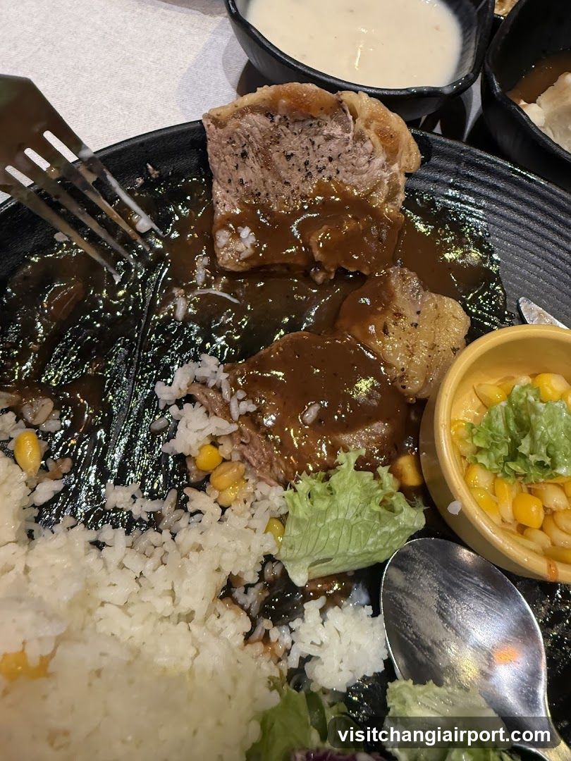Meat and Rice Plate with Side Dishes