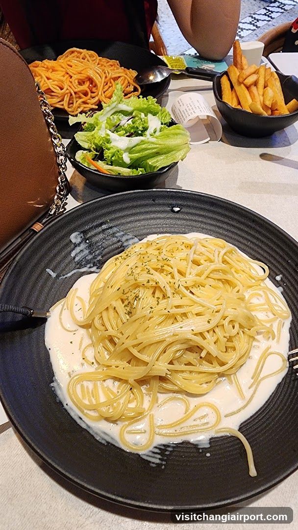 Spaghetti and Side Dishes at Restaurant