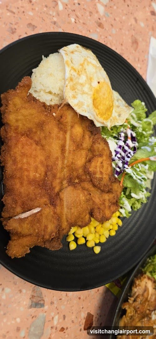 Fried Chicken Dish with Side Dishes