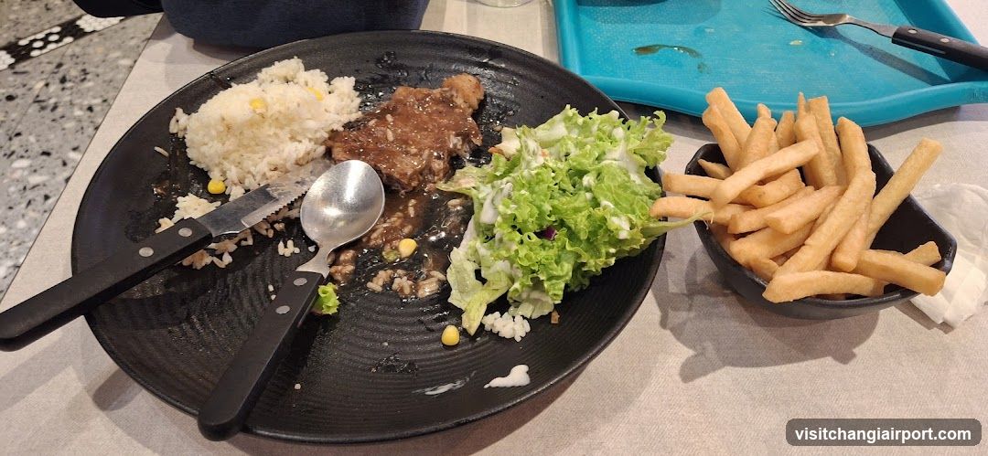 Plate of Food with Fries and Salad