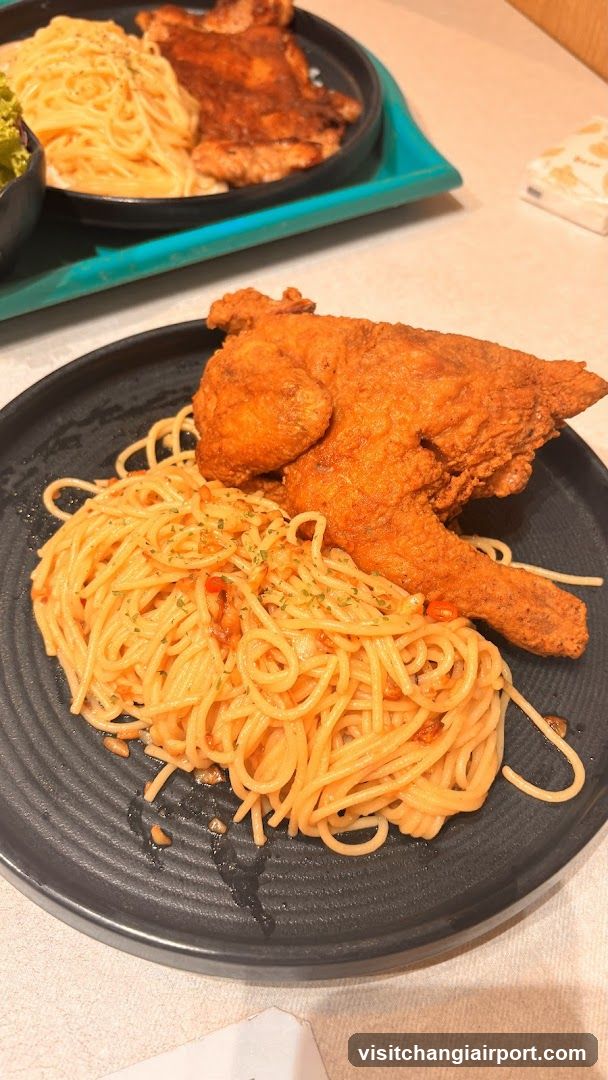 Fried Chicken and Pasta Dish