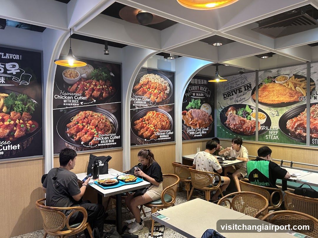 Restaurant Interior with Menu Posters