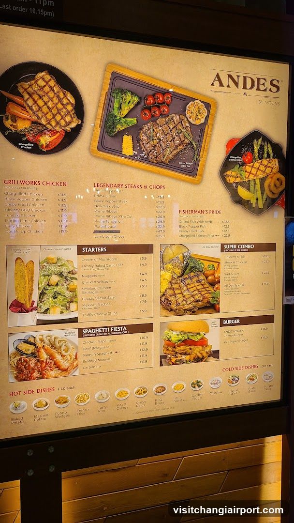 Andes by Astons Menu Board