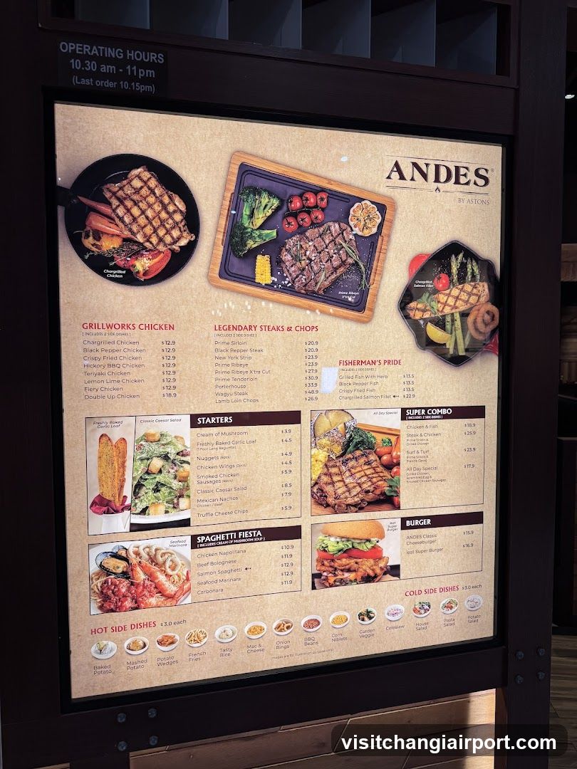 Andes by Ations Menu Board