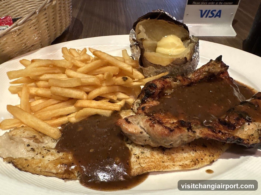 Grilled Chicken with Fries and Baked Potato