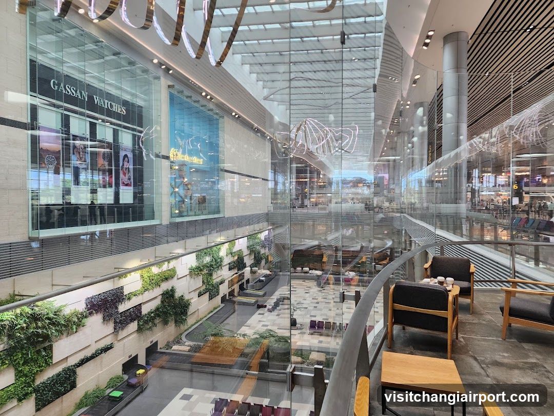 Mall Interior View with Shop Facade and Lounge Area