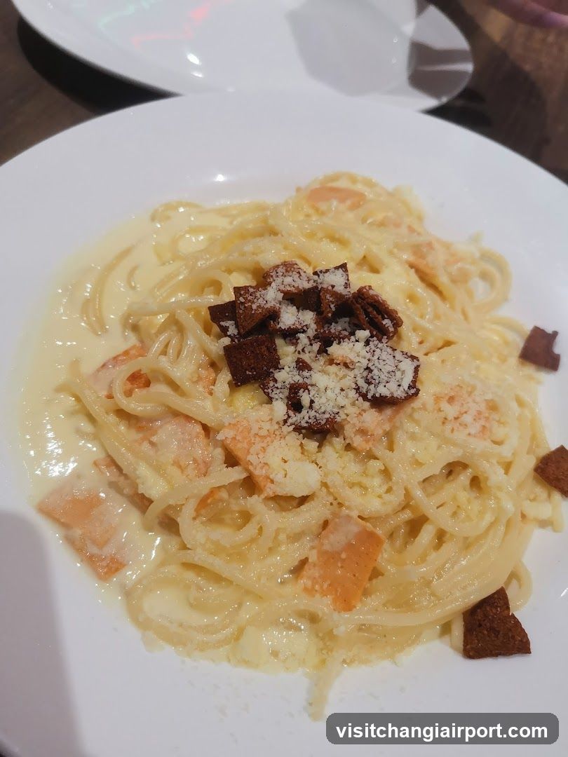 Creamy Pasta with Croutons and Cheese