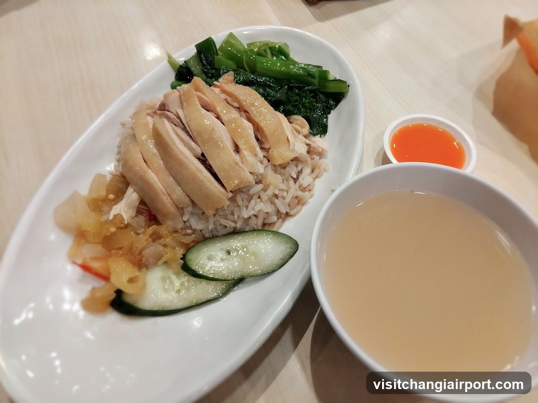Hainanese Chicken Rice with Soup