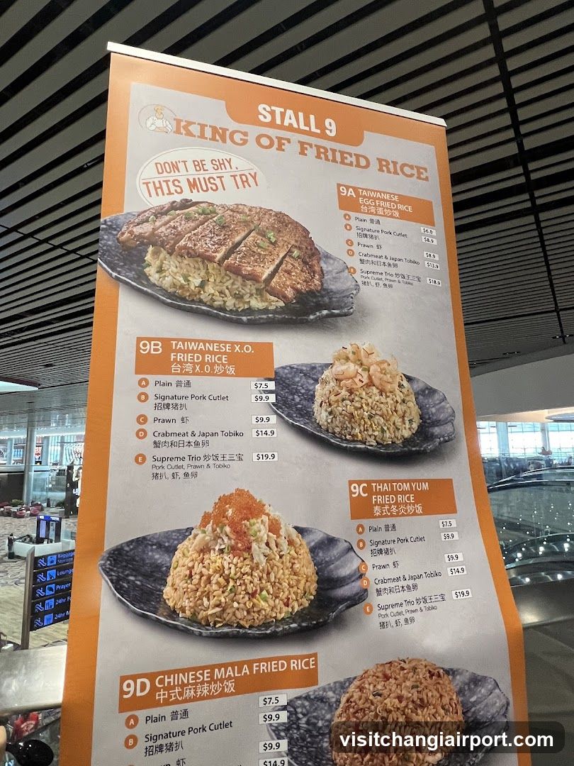 Stall 9 King of Fried Rice Menu Board