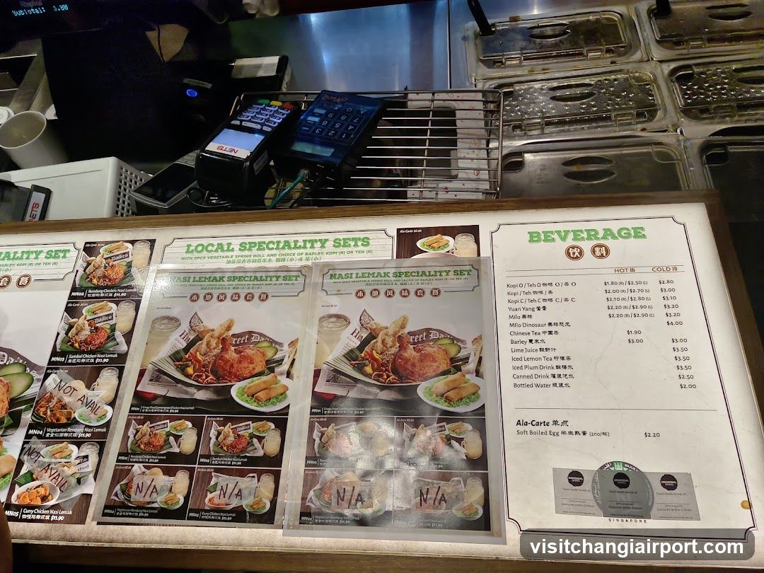 Nasi Lemak & Beverage Menu Board