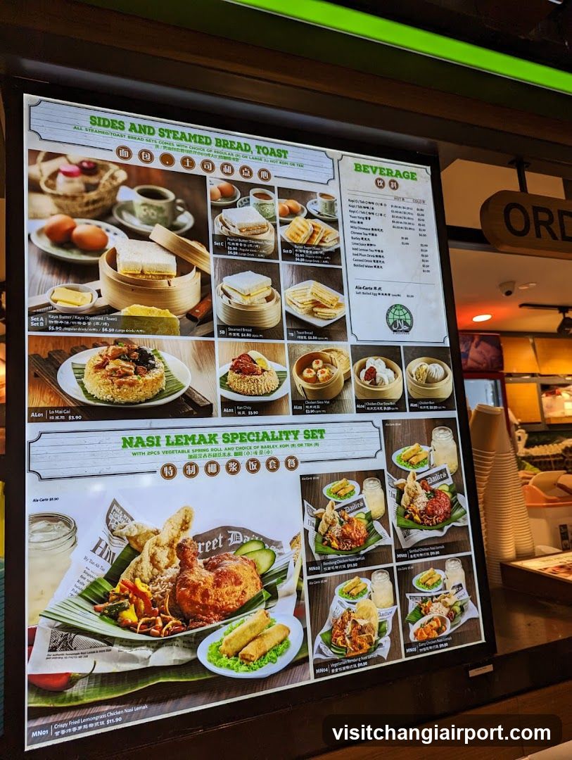 Nasi Lemak & Sides Menu Board