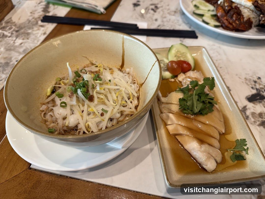 Dining Table with Chicken and Noodles