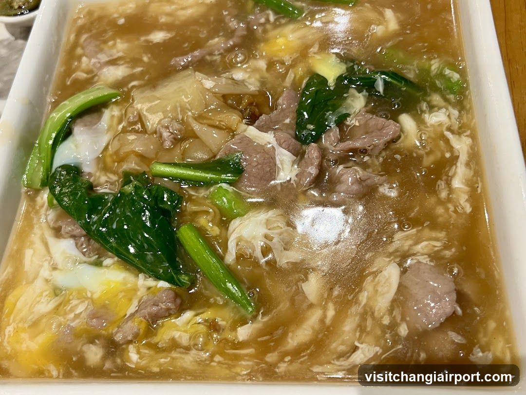 Noodle Soup with Meat and Greens