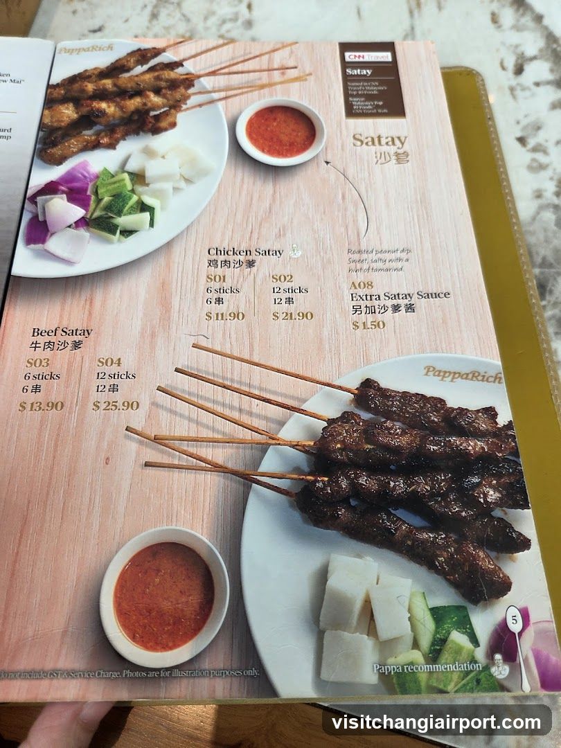 Satay Menu Page