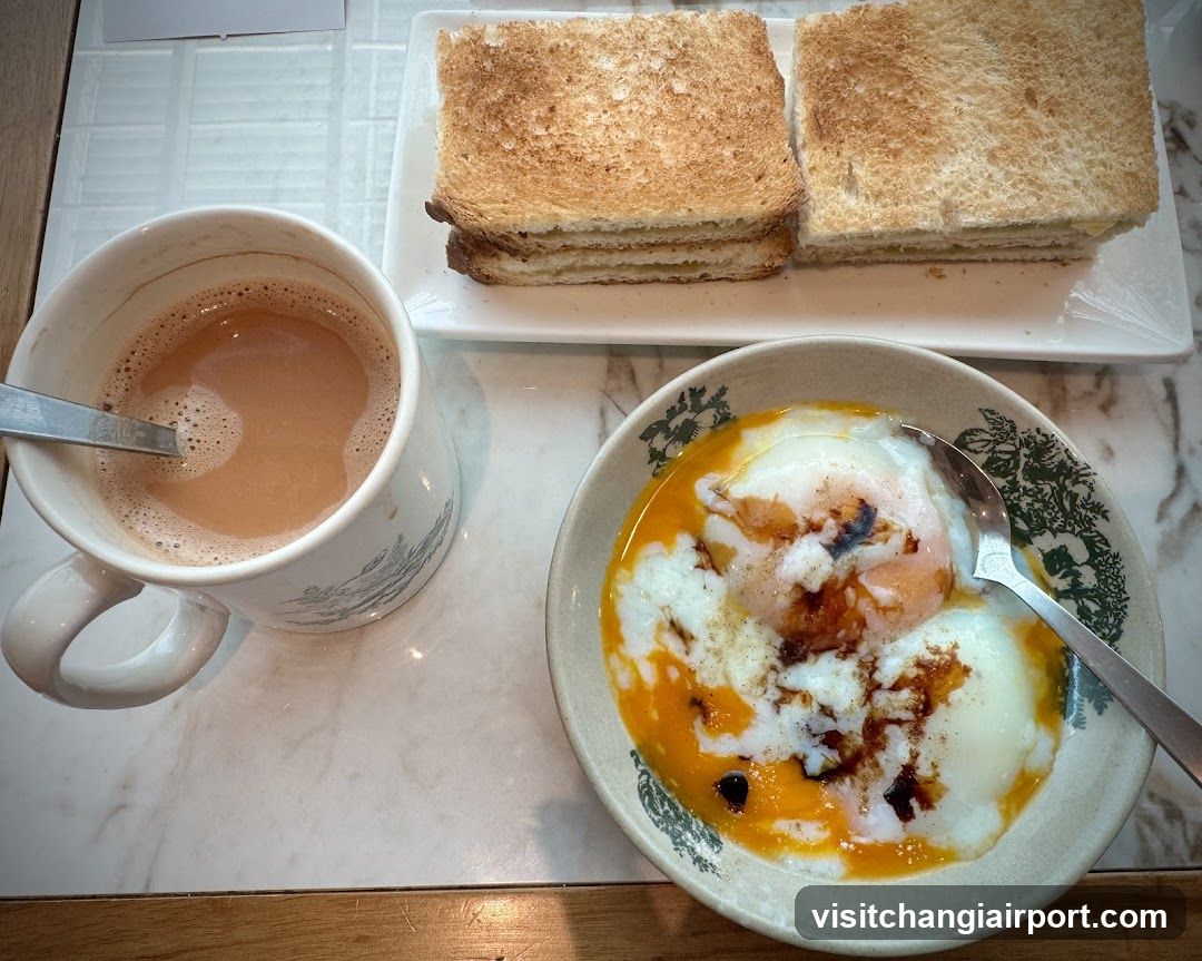 Breakfast Meal with Toast and Eggs