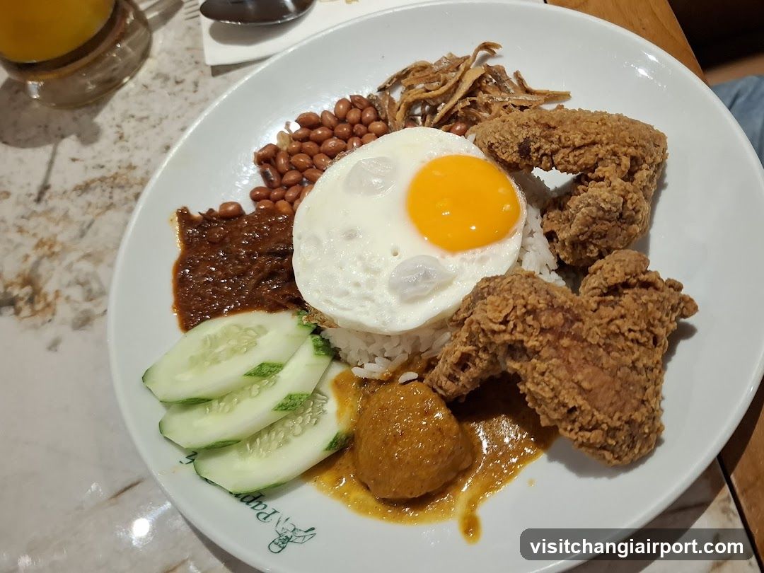Fried Chicken Rice Plate with Fried Egg and Cucumber