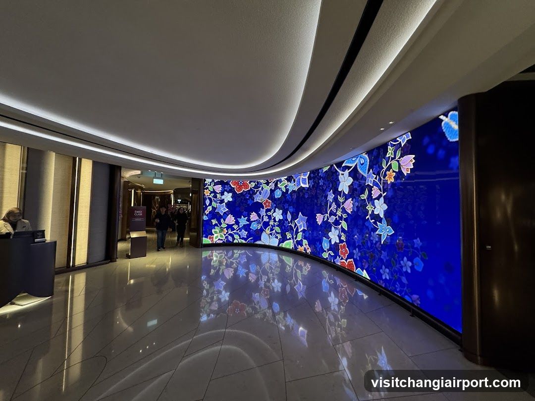 Curved LED Wall Display with Floral Projection