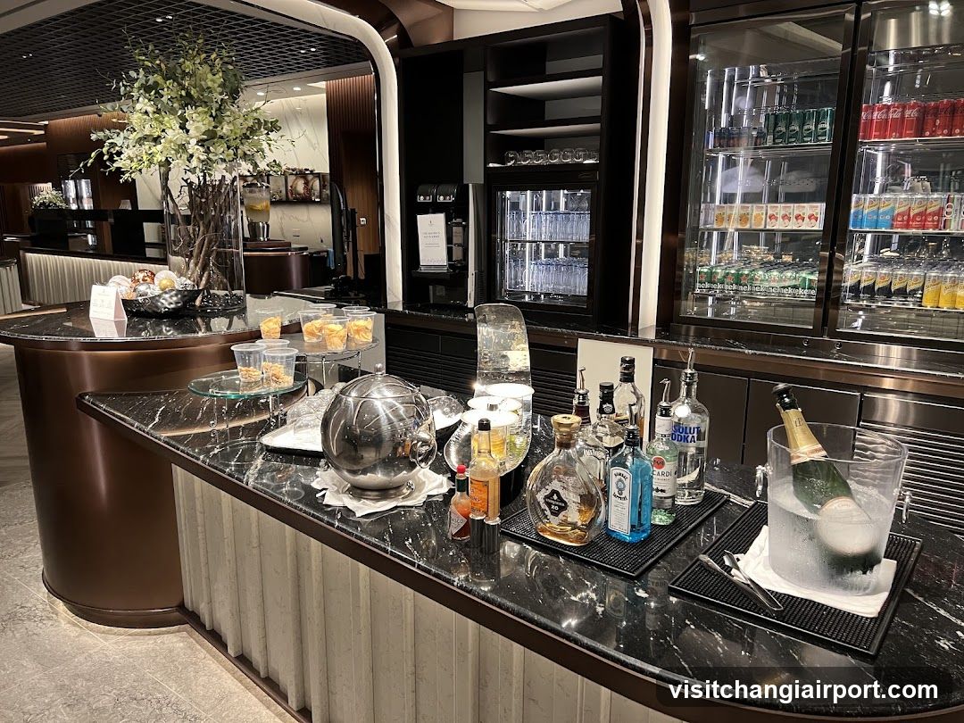 Bar Counter with Beverages and Snacks
