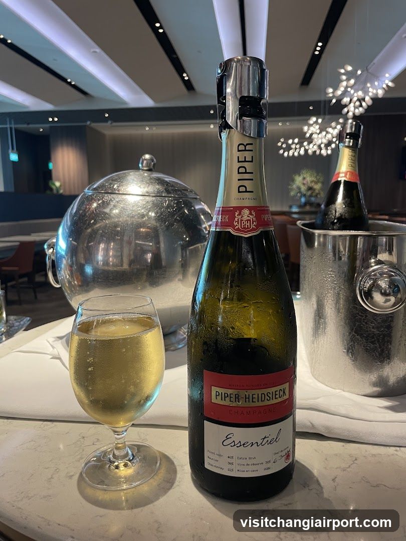 Champagne Bottle and Glass in Elegant Interior